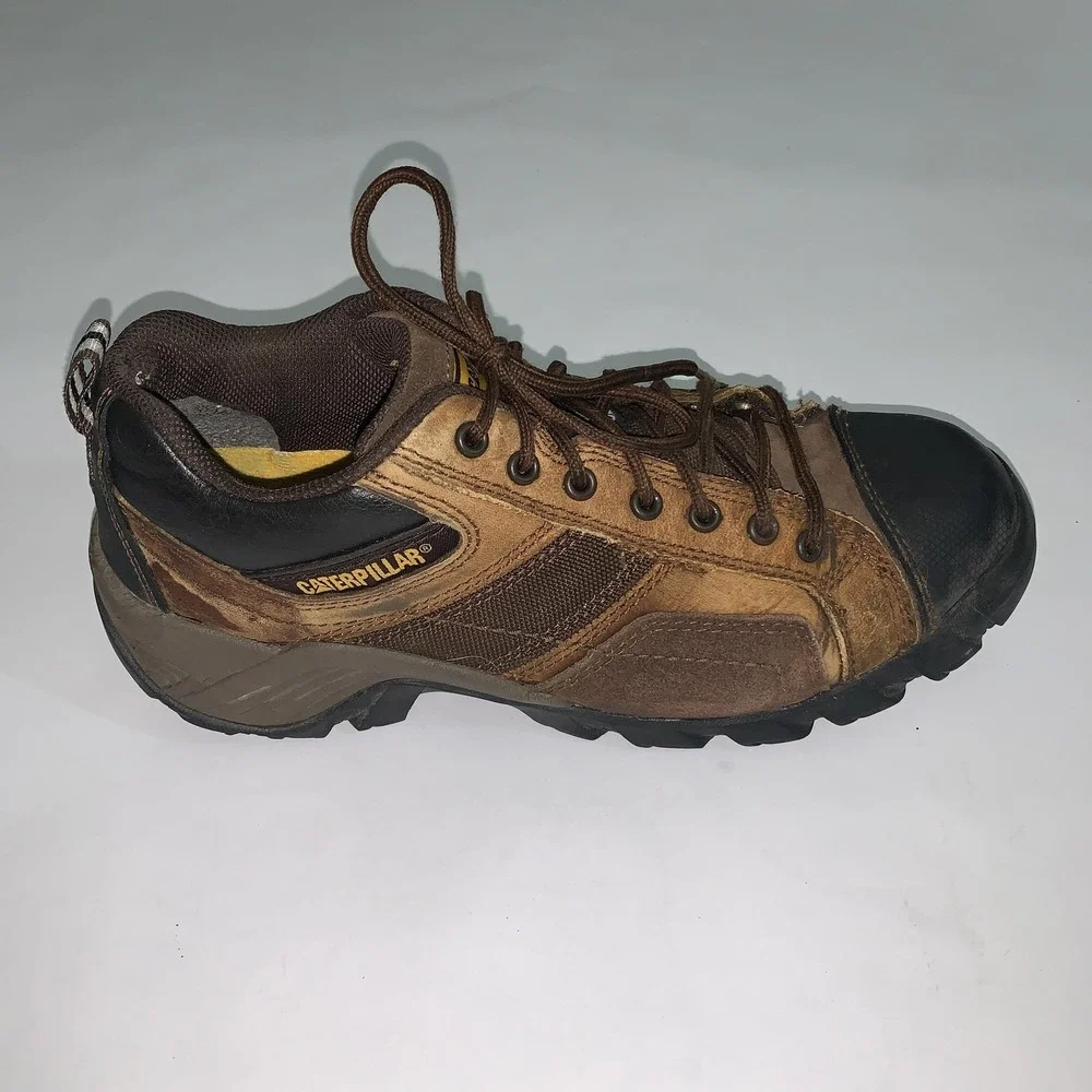 Caterpillar Argon Boots Mens 8.5 Leather Safety Toe Work Slip Resistant P89957
